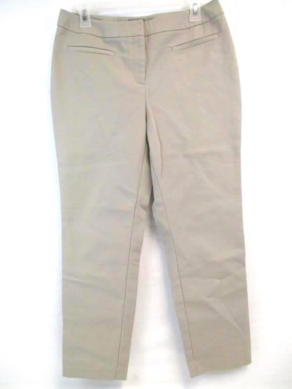 Chicos Women's Ankle Dress Pants Skinny Tapered Leg Beige Tan Size 0