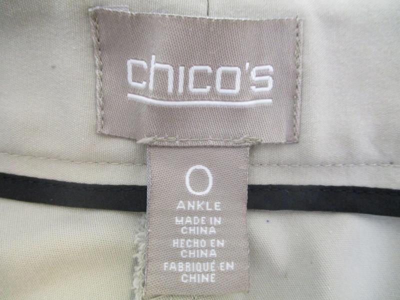 Chicos Women's Ankle Dress Pants Skinny Tapered Leg Beige Tan Size 0