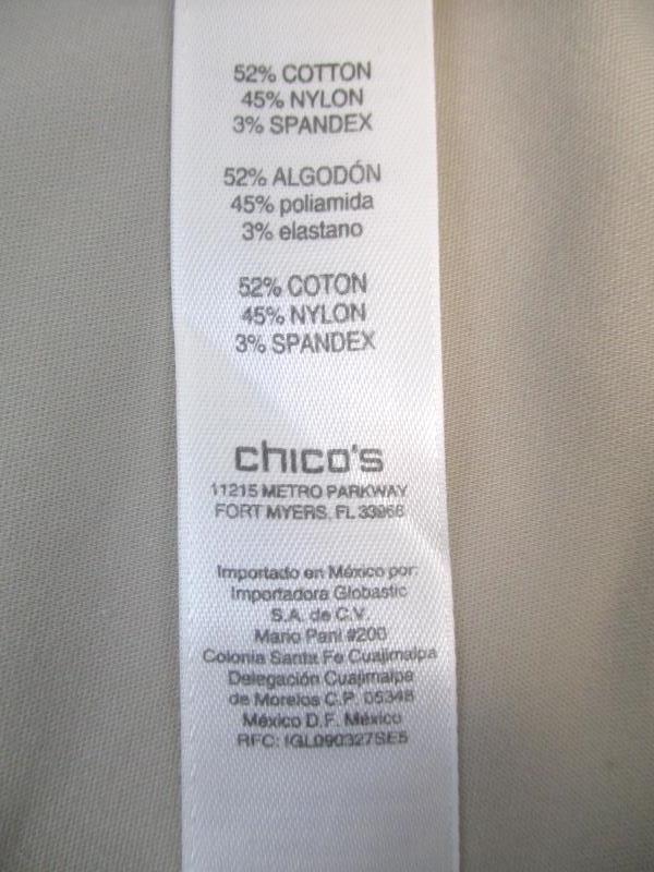 Chicos Women's Ankle Dress Pants Skinny Tapered Leg Beige Tan Size 0