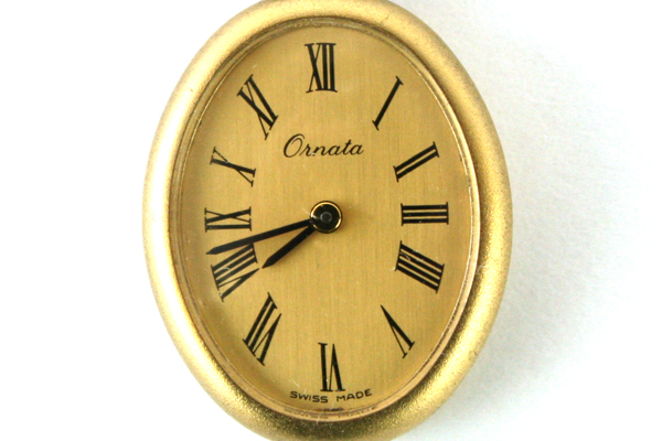 Chandler 17 Jewel Open Face Watch Pendant Gold Overlay Floral Vine Engraved Back