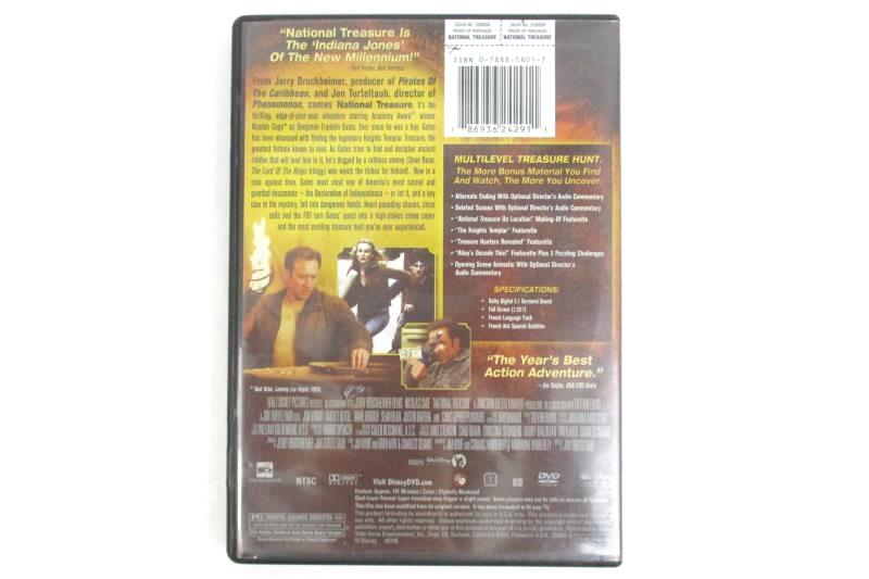 National Treasure DVD 2005 Full Screen Edition Nicolas Cage Walt Disney PG Movie