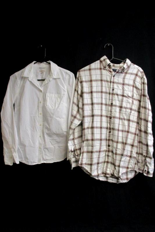 Lot of 2 Women's Tops Croft & Borrow Merona Button Down Collared Plaid Size S