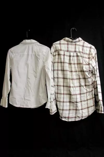 Lot of 2 Women's Tops Croft & Borrow Merona Button Down Collared Plaid Size S