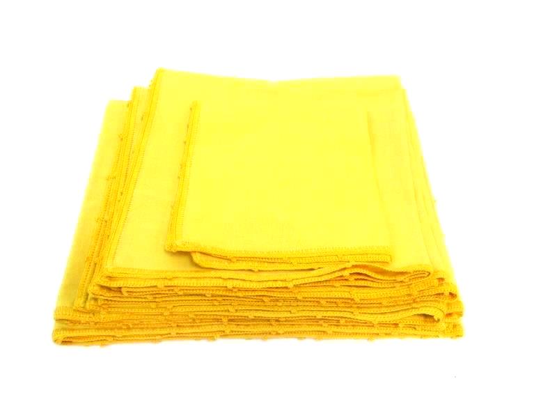 Lot of 2 Placemats 1 Napkin Yellow Orange Finished Edge Woven Fabric