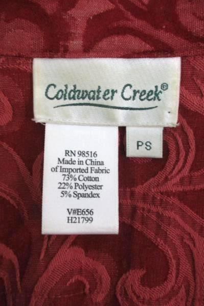 Coldwater Creek Paisley Red Four Button Jacket Women's Size PS Petite Small