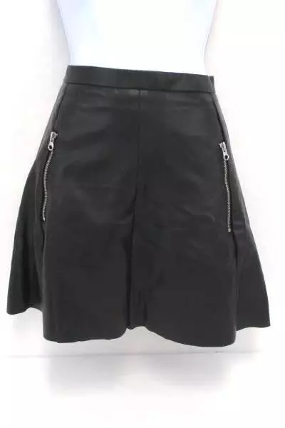 Women's Outfit H&M High Waist Faux Leather Mini Skirt Ambiance Cardigan S