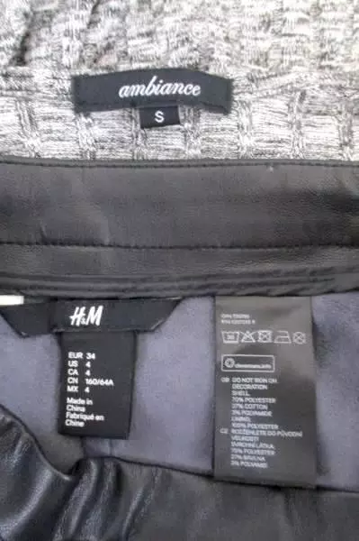 Women's Outfit H&M High Waist Faux Leather Mini Skirt Ambiance Cardigan S