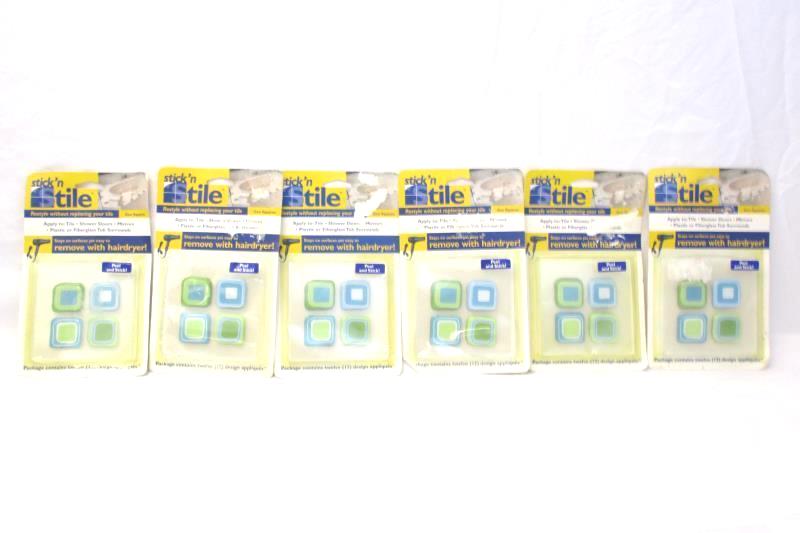 Lot of 6 Packs Stick 'n Stile Geo Squares Appliques 12 in Each Package