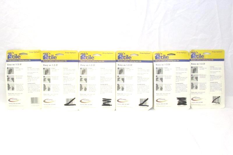 Lot of 6 Packs Stick 'n Stile Geo Squares Appliques 12 in Each Package