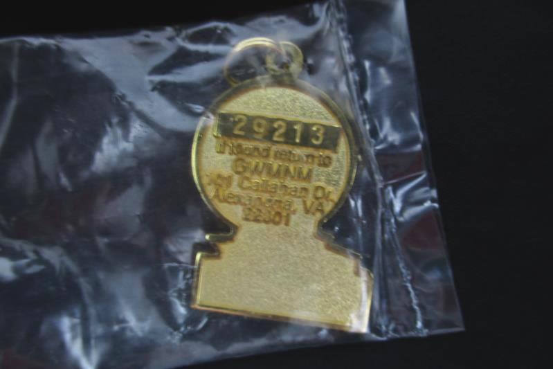 George Washington Masonic National Memorial Pendant Enamel and Gold Tone