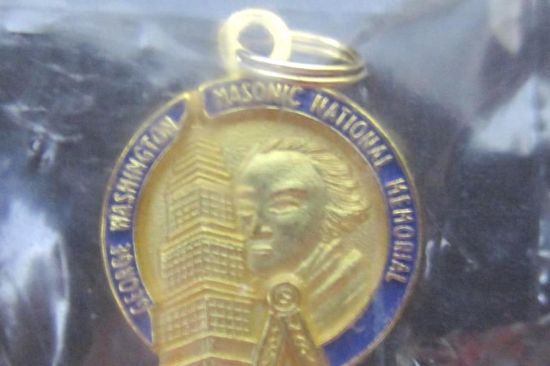 George Washington Masonic National Memorial Pendant Enamel and Gold Tone