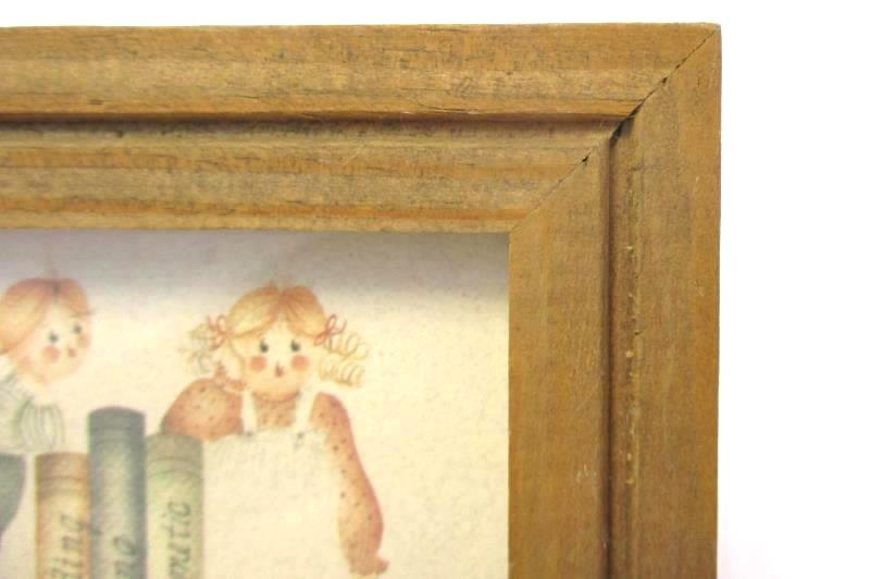 Rag Dolls Country Mini Framed Picture By Mimi Wooden Frame School Books