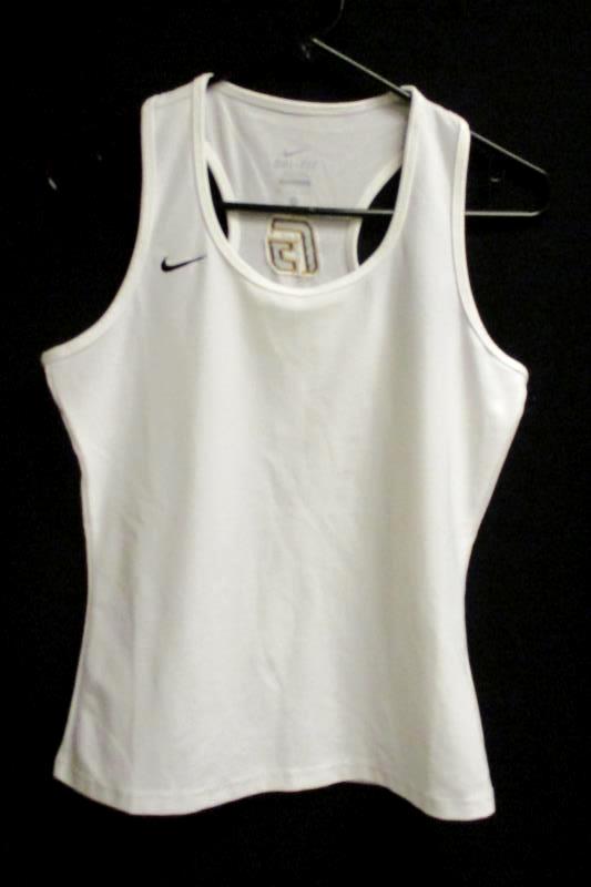 Lot of 2 George Fox University Tennis Tops White Nike Dri Fit Women's Size M