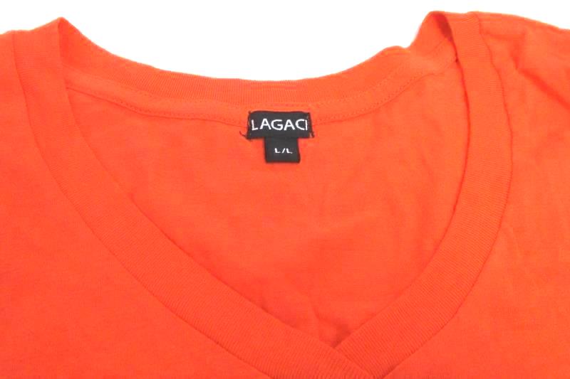 Lagaci Women's Gleneden Beach Top T Shirt V Neck Orange R2708V Size L NWT