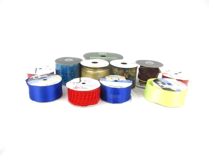Ribbon Lot Full and Partial Skeins Holiday Time Gold All The Trimmings Sopp Red