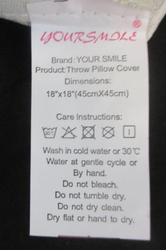 Your Smile Decorative Throw Pillow Cover Never Give Up Canvas Fabric Zip Closure