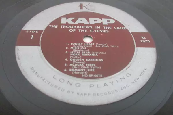 1957 The Troubadors In The Land Of The Gypsies Vinyl LP KL 1070