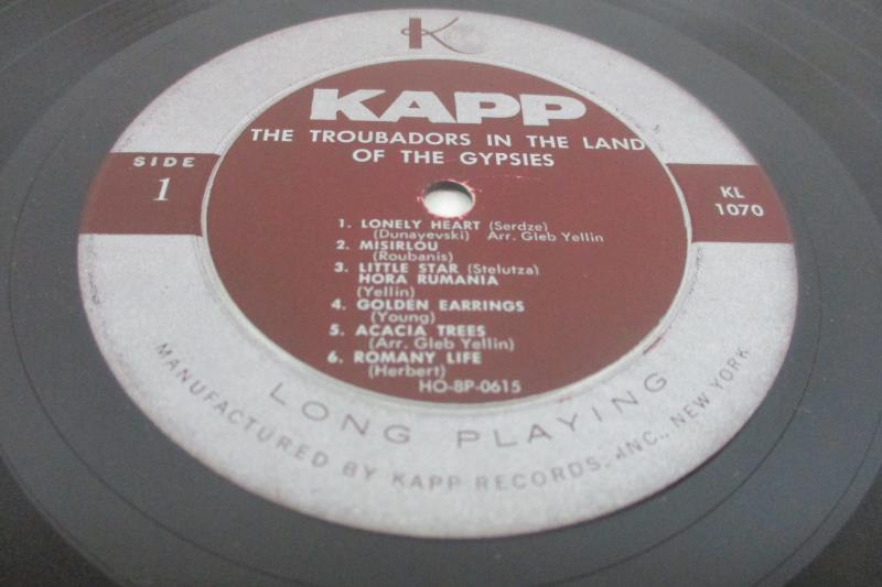 1957 The Troubadors In The Land Of The Gypsies Vinyl LP KL 1070