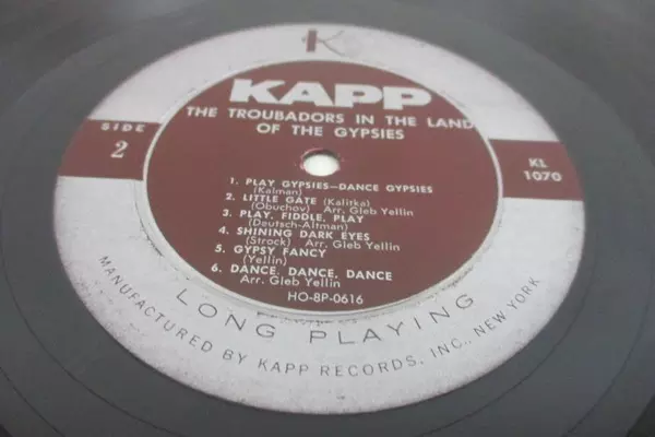 1957 The Troubadors In The Land Of The Gypsies Vinyl LP KL 1070
