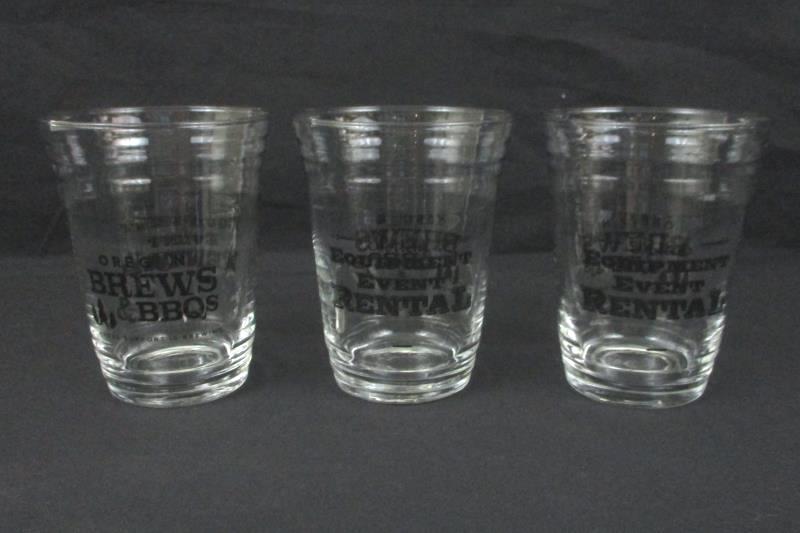 Lot Of 3 Oregon Brews And BBQ's Glasses 4.75"