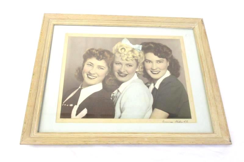 Vintage American Studios Los Angeles Black White Mint Blue Photograph Colorized