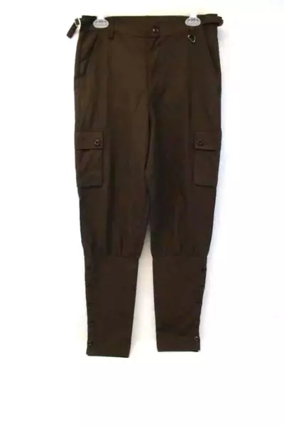 The Pirate Dressing Brown Costume Pants Belted Button Bottom Hems Size Small