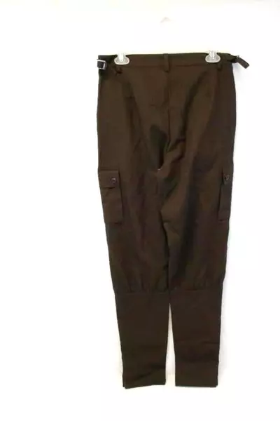 The Pirate Dressing Brown Costume Pants Belted Button Bottom Hems Size Small