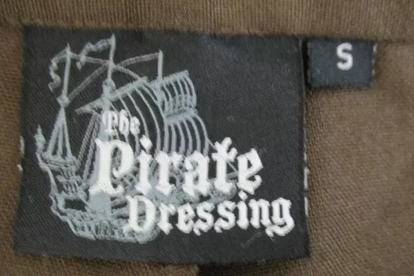The Pirate Dressing Brown Costume Pants Belted Button Bottom Hems Size Small