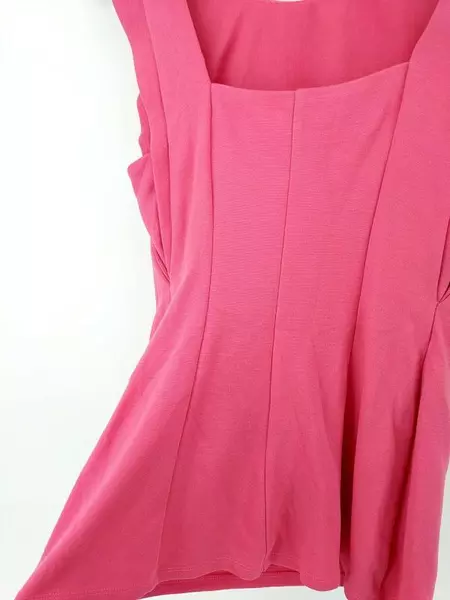 Bailey 44 Topspin Top Rose Pink Women's Sz S Wide Ruffle Straps Square Neckline