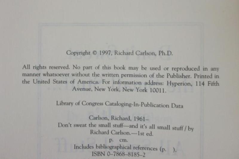 Lot Of 2 Paperback Inspiration Books Robert Fulghum Richard Carlson Dont Sweat