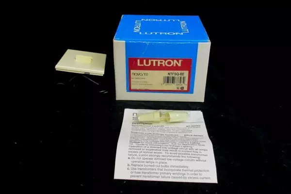 Lutron Nova Fan Speed Control NTFSQBE Beige Slider Switch Opened Box