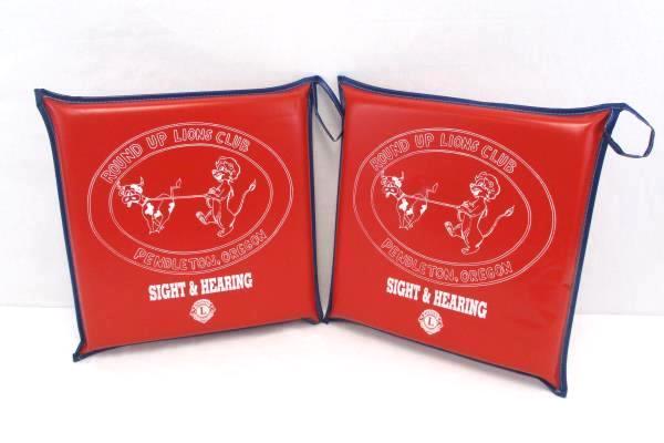 2 Seat Cushion Pendleton Round Up Lions Club Sight Hear Stadium Comfort Seating