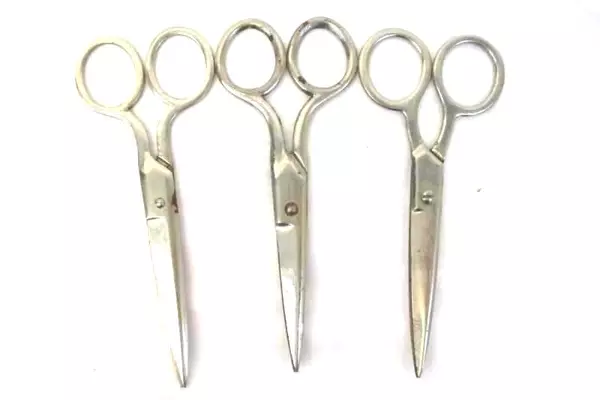 Lot of 3 Vintage Scissors Kleencut Forged Steel Hair Crafts Decor Silver Toned
