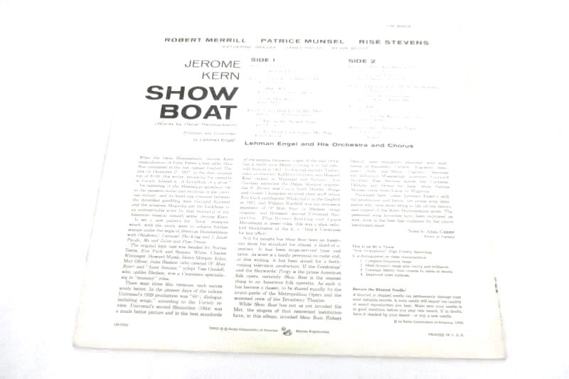 1956 Show Boat Vinyl LP RCA Victor LM 2008 Merrill Munsel Stevens