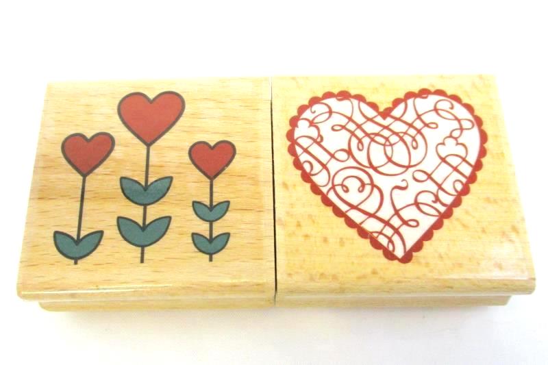 Lot of 12 Valentines Craft Stamps Hearts Hampton Art Wooden Foam Cheesy Love Ya