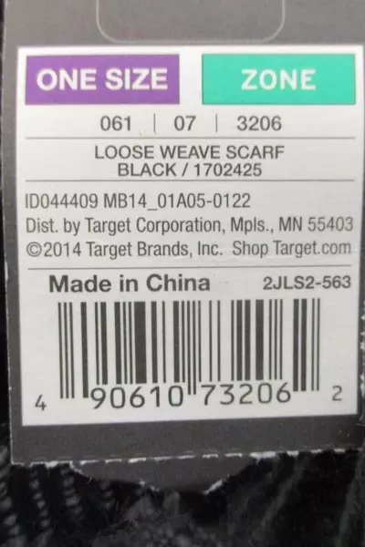Mossimo Afgan Scarf Gray Black Chunky Plaid Knit One Size Fringe Edges