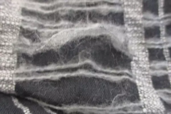 Mossimo Afgan Scarf Gray Black Chunky Plaid Knit One Size Fringe Edges