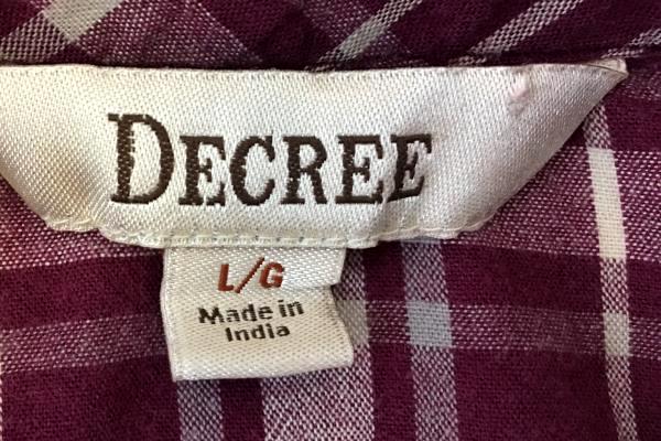 Decree Women's Purple Striped Button Up Long Sleeve Shirt Size Large L/G