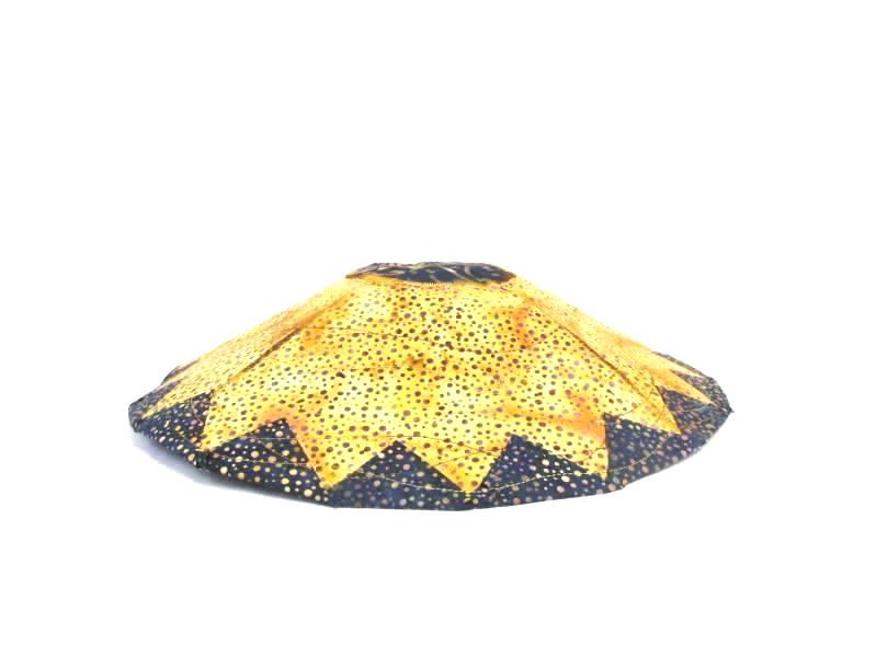 Fabric Fruit Bowl Basket Liner Koi Fish Patterned Navy Blue Gold Quilted Design