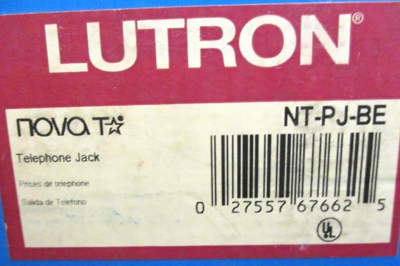 Lot of 2 Lutron Nova T Jacks Telephone NT-PJ-BE and Cable TV NT-CJ-BE Beige