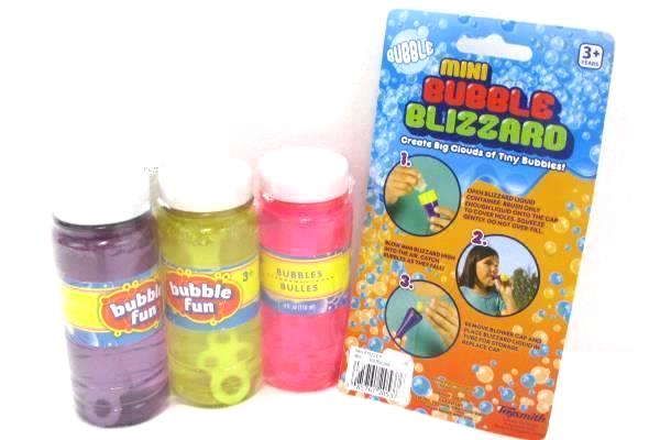 Bubbles Lot Kids Outdoor Play Bubble Blizzard Kit 3 Bottles Mix Ages 3 and Up