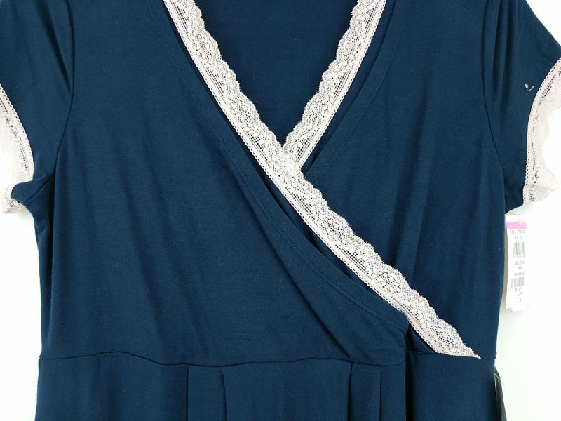 KIMI + KAI MATERNITY "Jenny" Navy Blue Nursing Nightgown Dress Knit Sz S New