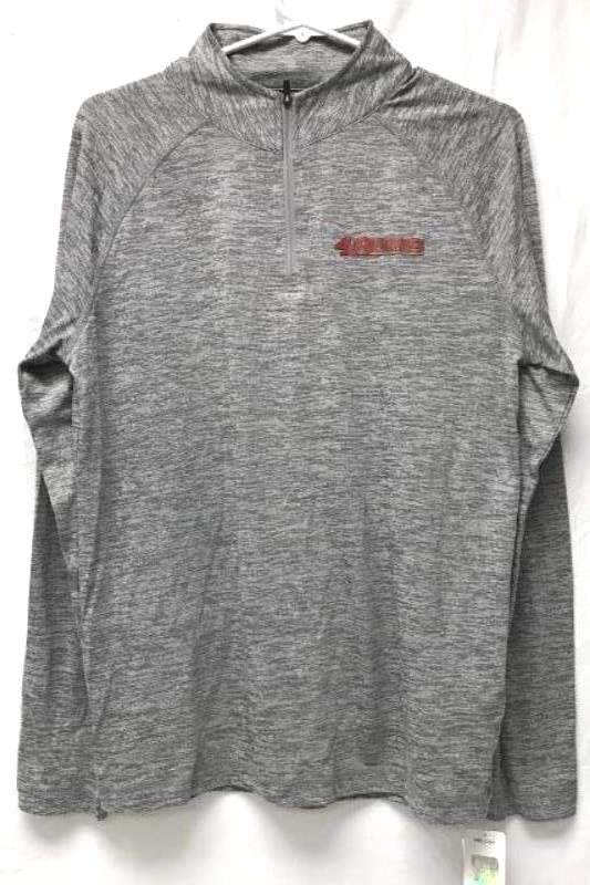 NFL Team Apparel Gray San Francisco 1/4 Zip Men's Sweater Size M Lightweight NWT