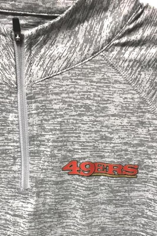 NFL Team Apparel Gray San Francisco 1/4 Zip Men's Sweater Size M Lightweight NWT