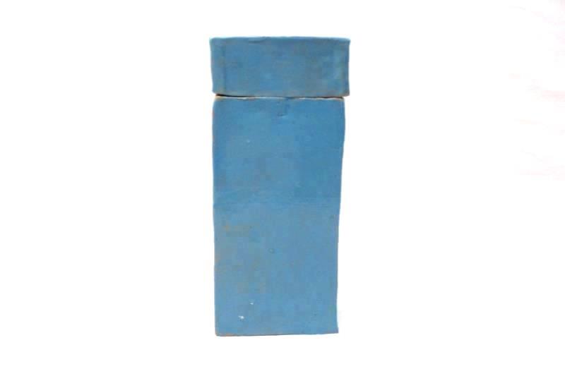 Handmade Ceramic Box For Long Matches Or Incense Sticks Blue 9.75 Inch Tall