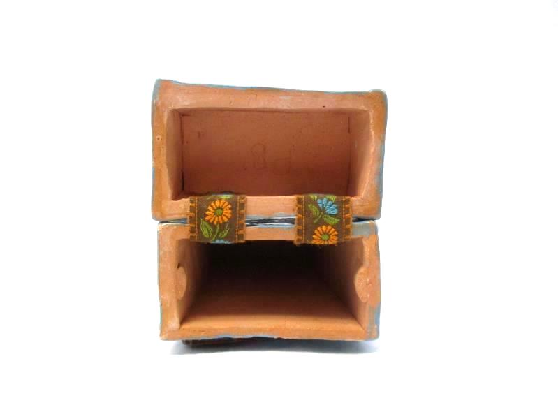 Handmade Ceramic Box For Long Matches Or Incense Sticks Blue 9.75 Inch Tall