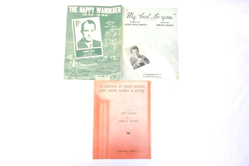 Lot of 3 Vintage Sheet Music Piano My Best To You Happy Wanderer Im Gonna Sit