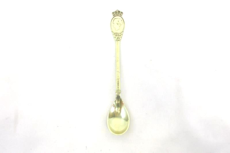 Vintage Queen Koningin Wilhelmina 1898 6th Sept 1938 Gold Tone Spoon Netherlands