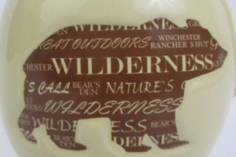 Steal Street Rustic Bear Ceramic Pitcher Beige Brown Wilderness Kitchen Home