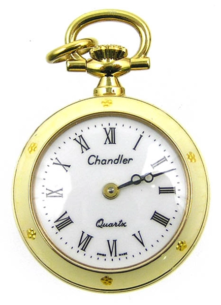 CHANDLER Swiss PENDANT WATCH w Handpainted Flowers